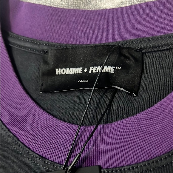 Homme Femme Purple and Black Short Sleeve Tee - Picture 5 of 9